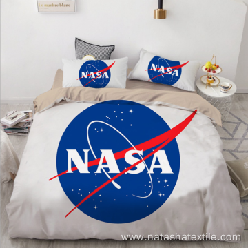 NASA astronaut digital printing brushed bedding set